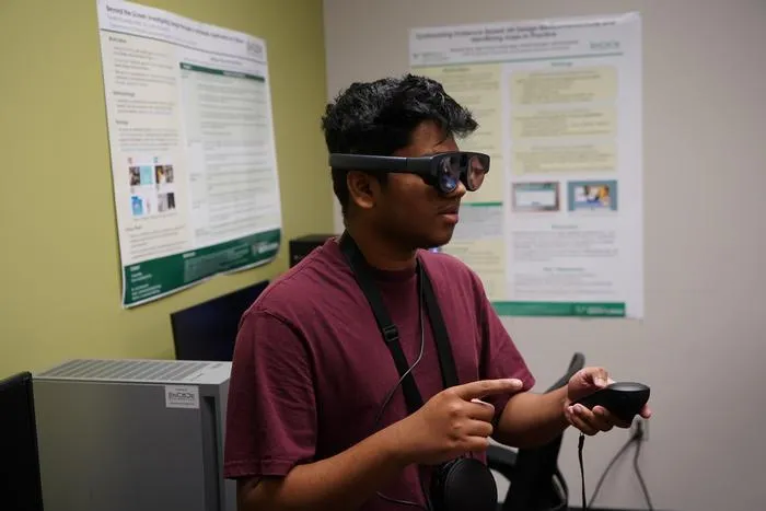 Compared with children, adults use AR headsets in a more controlled way, relying on learned habits