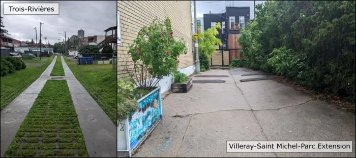 Green alleys in Trois-Rivières and Montreal