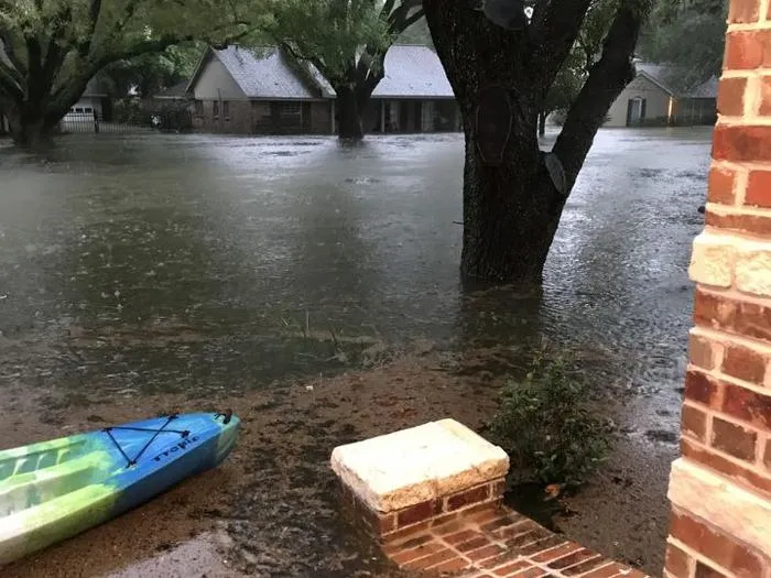 Flooding in the Meyerland subdivision of Houston