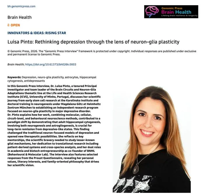 Luisa Pinto: Rethinking depression through the lens of neuron–glia plasticity