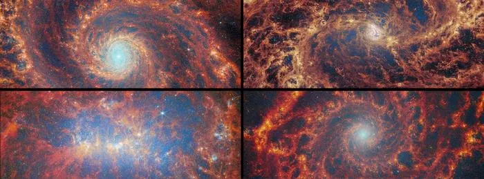 Four spiral galaxies