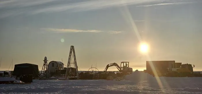 Research camp on Antarctic ice shelf