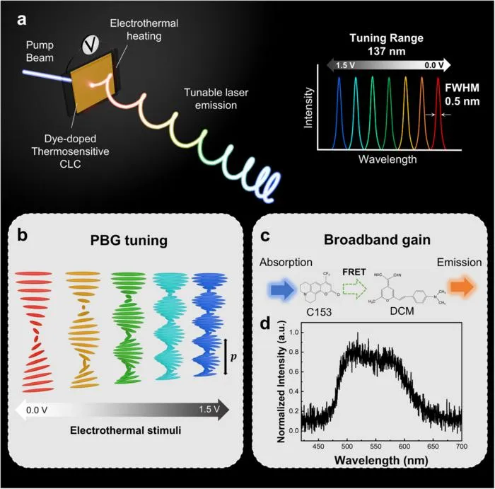 Concept of continuously tunable lasing via hybrid OLED–chiral liquid crystal photonic architecture