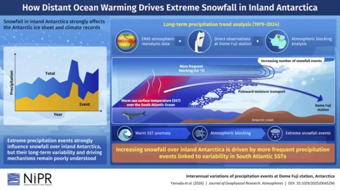How Distant Ocean Warming Drives Extreme Snowfall in Inland Antarctica