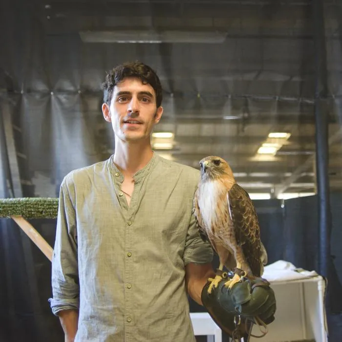 Alfonso Martínez-Carmena with hawk
