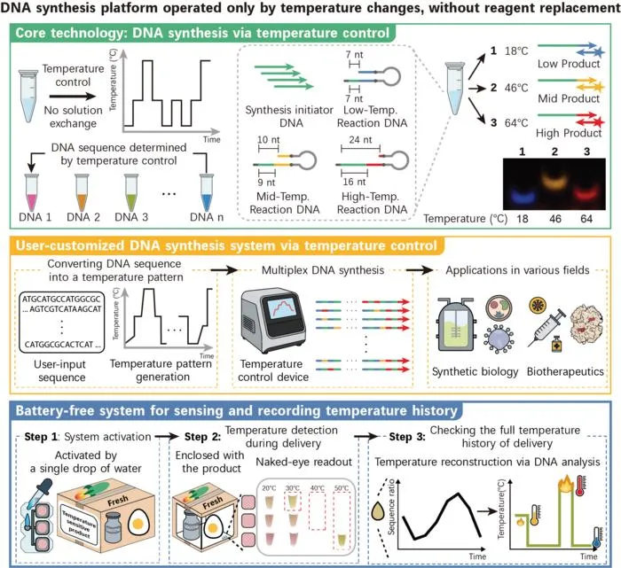 KAIST Enables DNA Synthesis Using Only Temperature Instead of Chemical Reagents