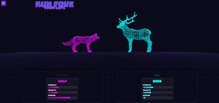The species selection screen from Run FoVE Your Life.