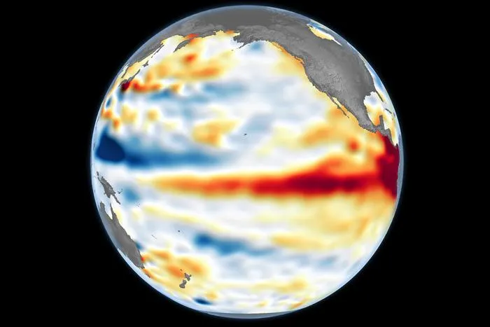 Sea-surface height in Pacific Ocean on June 8