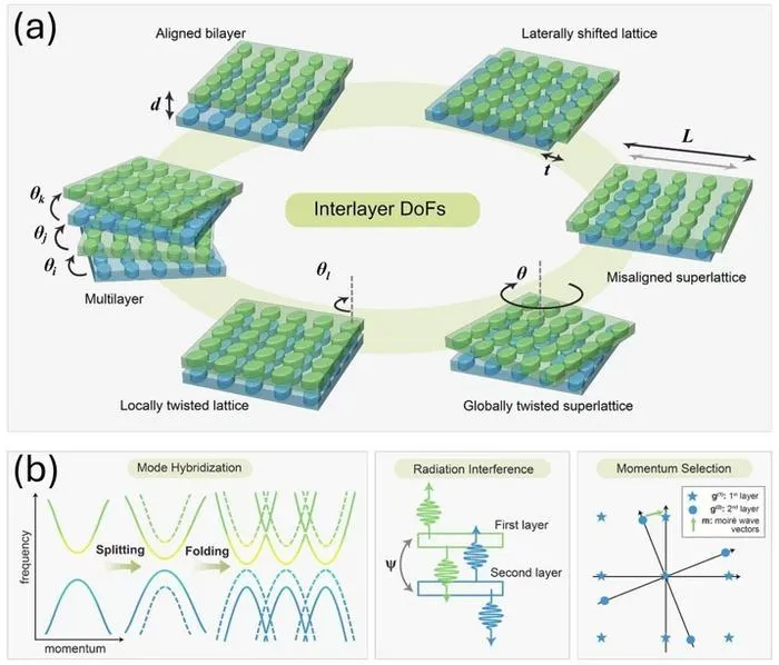 Figure 1 | Interlayer degrees of freedom in bilayer and multilayer nonlocal flat optics.