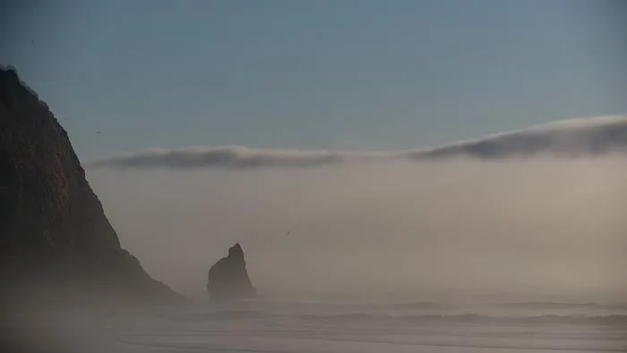 Cannon Beach fog in Oregon