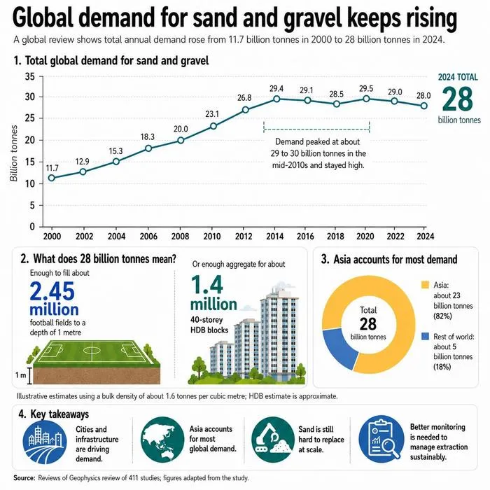 NTU Singapore study finds river sand mining is outstripping nature’s supply