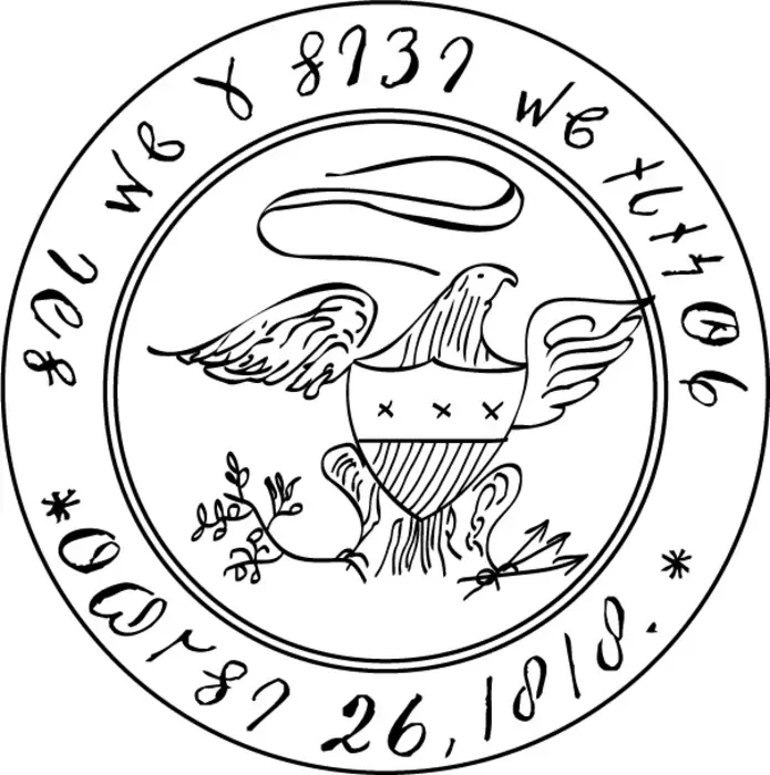 State of Illinois seal in Deseret alphabet