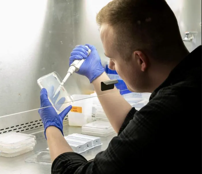 Will Hinckley in the lab