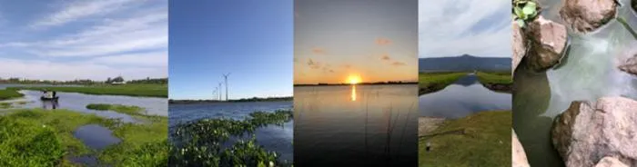 Coastal lakes in South America