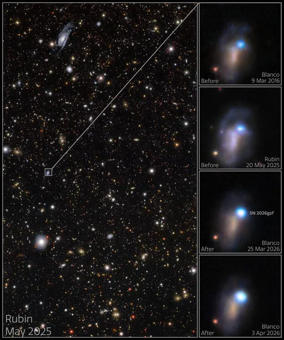 Rubin image of SN 2026gzf (annotated)