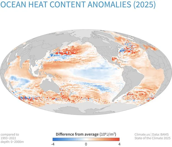Ocean Heat Content Anomalies (2025)