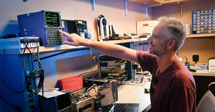Picture of one of the researchers in a lab