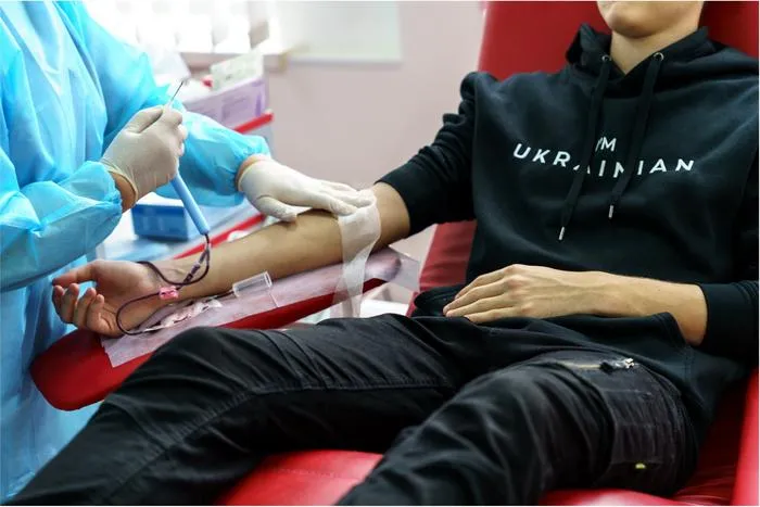 Blood donor in Ukraine