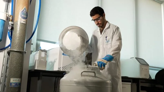 Matricelf researchers at work in the company’s laboratories.