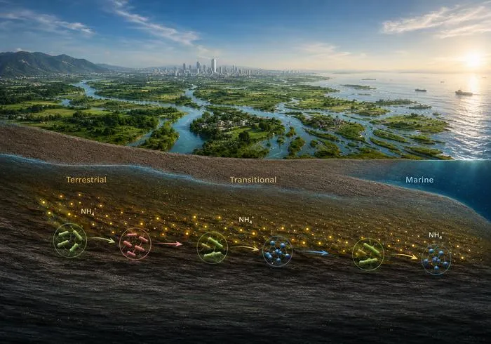 Artist’s Impression of Ammonium Accumulation beneath the Pearl River Delta