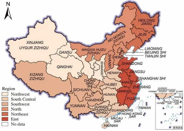 Lifetime risks of developing or dying from digestive system cancers in 2023 by region, both sexes.