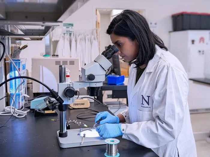 Study first author Dr. Reesha Patel doing research in her lab at Northwestern University Feinberg School of Medicine
