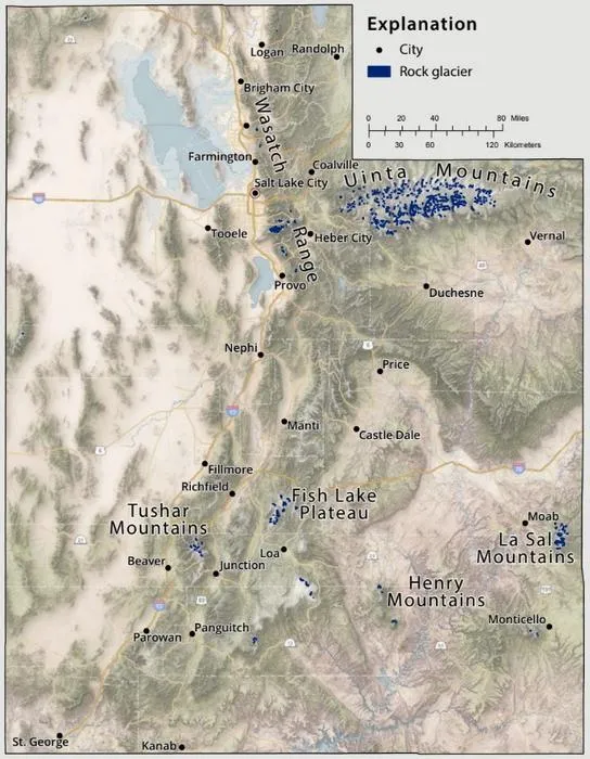 glacier Utah map