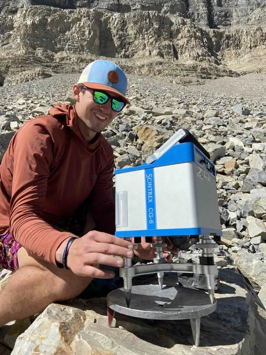 Bronson with gravimeter