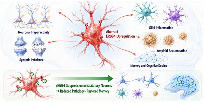 Figure 2. Excitatory neuronal ERBB4 as a common driver of Alzheimer’s disease pathology
