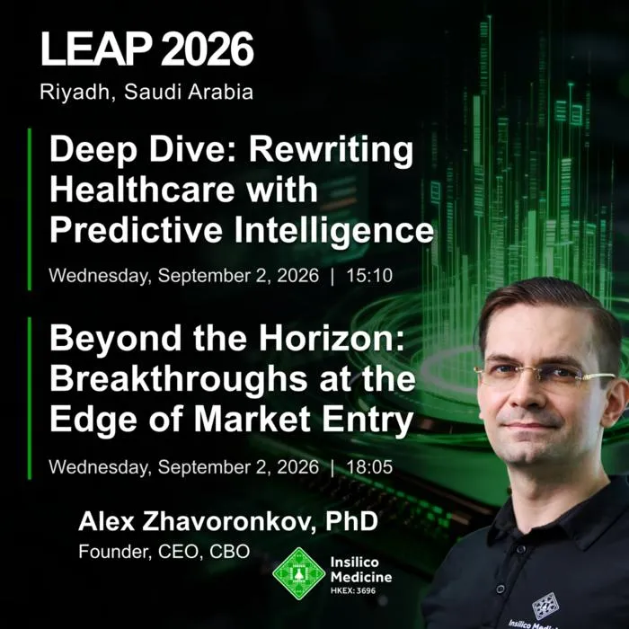 Dr. Alex Zhavoronkov, Founder and CEO of Insilico Medicine, has been invited to attend LEAP 2026 on September 2.