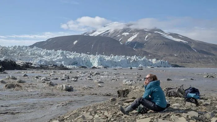 Dr Gabrielle Kleber during Svalbard fieldwork
