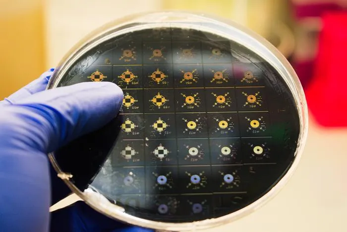 Specially designed microfluidic chips on a silicon wafer