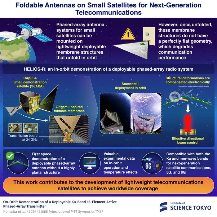 Foldable Antennas on Small Satellite for Next-Generation Telecommunications