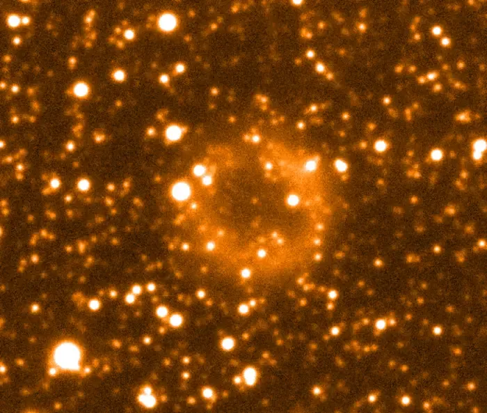 The nebula that was ejected when the star died for the first time.