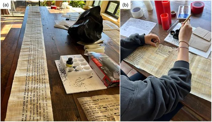 A model carbonized papyrus scroll opens a novel path to identifying readable scrolls of the Herculaneum Library