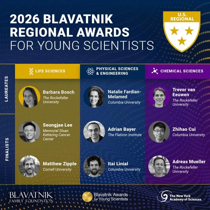 Blavatnik Regional Awards for Young Scientists Announce 2026 Honorees