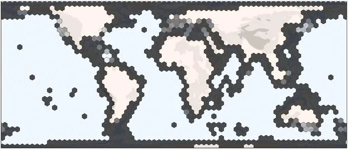 Paleogeographic map of the Middle Miocene