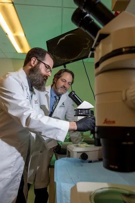 Bachmann and Bupp in MSU Grand Rapids Research Center