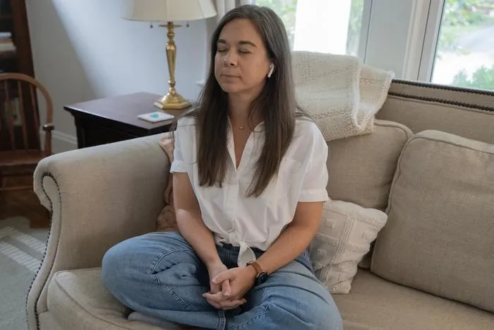Mom practicing mindfulness