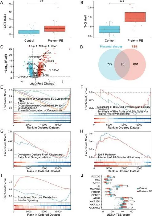 Early transcriptomic alterations reveal multiple-system dysregulation in pregnancies that develop PE.