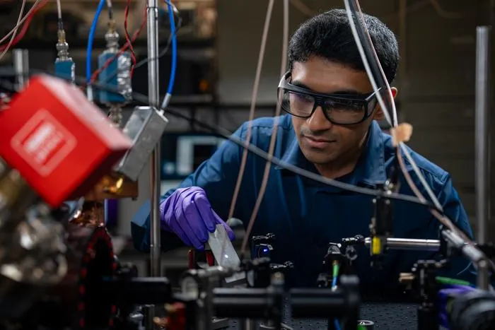 Abhishek Menon in the lab