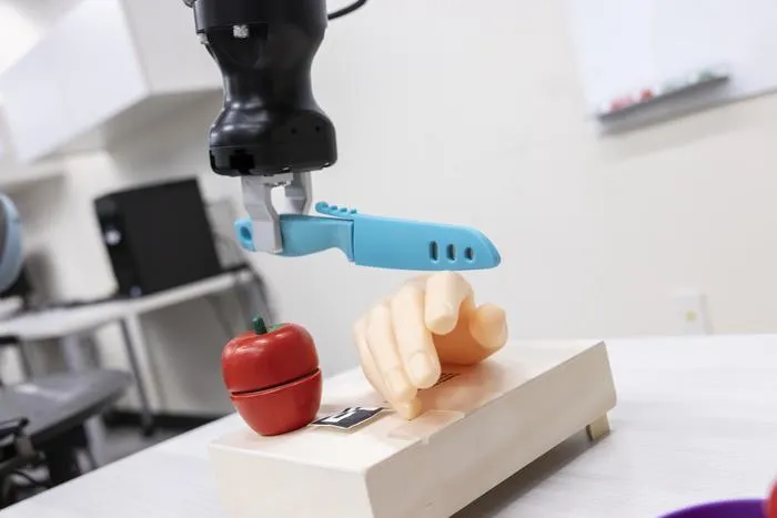 Service robot with artificial hand and fruit
