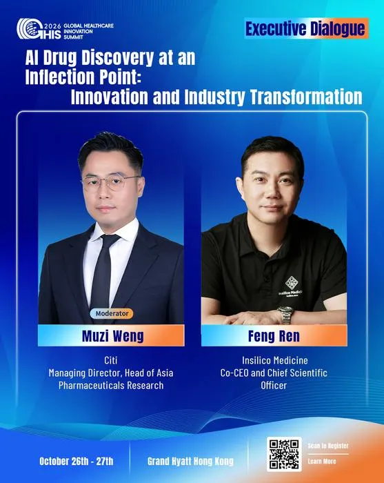 October 26–27 | Hong Kong  Dr. Feng Ren, Co-CEO and Chief Scientific Officer of Insilico Medicine, has been invited to attend the 2026 Global Healthcare Innovation Summit (GHIS 2026) at the Grand Hyatt Hong Kong.