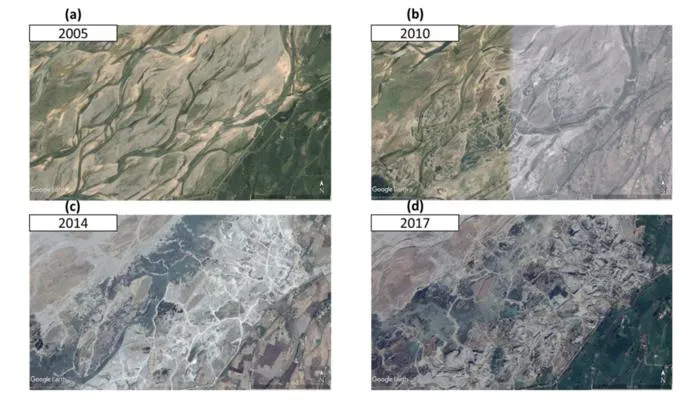 Human activities have changed the Ravi floodplain over time.